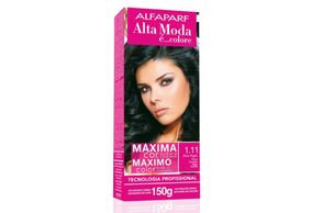 Tintura Alta Moda E Colore Ouro Negro Preto Azulado 1.11