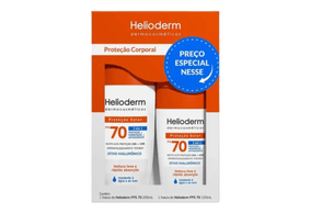 Kit Helioderm Protetor Solar Corporal FPS70 200ml + Protetor Solar Corporal FPS70 120ml