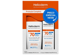 Kit Helioderm Protetor Solar Corporal FPS70 200ml + Protetor Solar Facial FPS70 50g