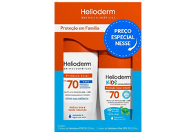 Kit Helioderm Família Protetor Solar Corporal FPS70 200ml + Protetor Solar Kids FPS70 120ml