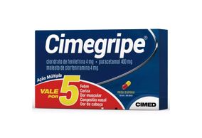 Cimegripe 400 + 4 + 4mg - 20 Cápsulas Gelatinosas Duras
