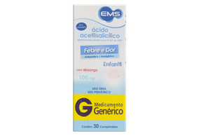 Ácido Acetilsalicílico 100mg Comprimido Sabor Morango - Caixa com 30 Comprimidos
