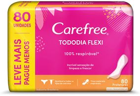 Protetor Diario Carefree Tododia Flexi com 80 unidades (leve 80, pague 60)