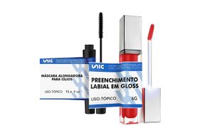 Mascara Alongadora Para Cílios 9Ml + Preenchimento Labial Em Gloss  6Gr