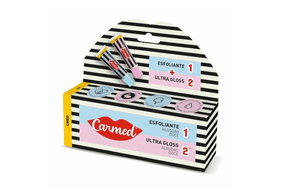 Carmed SOS Hidratante Labial Algodão Doce Esfoliante 10g + Ultra Gloss 10g