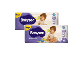 Kit 2 Fraldas Babysec Galinha Pintadinha Premium Mega G com 26 unidades