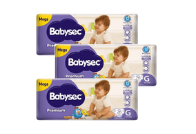 Kit 3 Fraldas Babysec Galinha Pintadinha Premium Mega G com 26 unidades