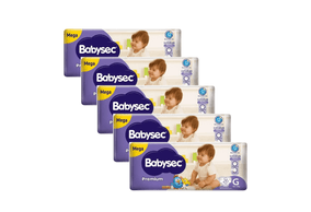 Kit 5 Fraldas Babysec Galinha Pintadinha Premium Mega G com 26 unidades
