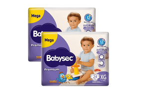Kit 2 Fraldas Babysec Galinha Pintadinha Premium Mega XG com 24 unidades
