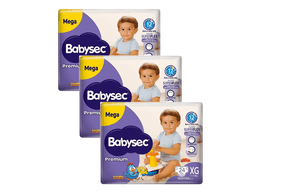Kit 3 Fraldas Babysec Galinha Pintadinha Premium Mega XG com 24 unidades