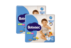 Kit 2 Fraldas Babysec Ultrasec Jumbo Galinha Pintadinha G com 16 unidades