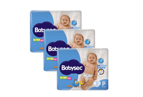 Kit 3 Fraldas Babysec Ultrasec Jumbo Galinha Pintadinha P com 20 unidades