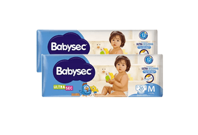 Kit 2 Fraldas Babysec Ultrasec Jumbo Galinha Pintadinha M com 26 unidades