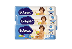 Kit 3 Fraldas Babysec Ultrasec Jumbo Galinha Pintadinha M com 26 unidades