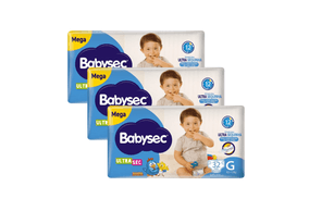 Kit 3 Fraldas Babysec Ultrasec Mega Galinha Pintadinha G com 32 unidades