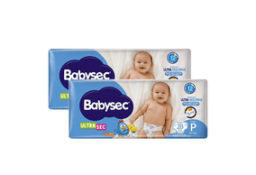 Kit 2 Fraldas Babysec Ultrasec Jumbo Galinha Pintadinha P com 28 unidades