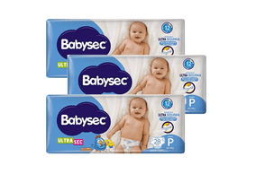 Kit 3 Fraldas Babysec Ultrasec Jumbo Galinha Pintadinha P com 28 unidades