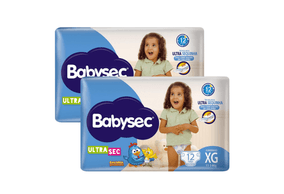 Kit 2 Fraldas Babysec Ultrasec Jumbo Galinha Pintadinha XG com 12 unidades