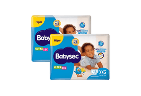 Kit 2 Fraldas Babysec Ultrasec Hiper Galinha Pintadinha XXG com 48 unidades