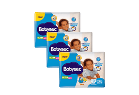 Kit 3 Fraldas Babysec Ultrasec Hiper Galinha Pintadinha XXG com 48 unidades