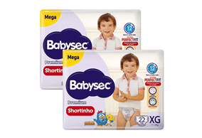 Kit 2 Fraldas Babysec Shortinho Pants Galinha Pintadinha Premium XG com 22 unidades