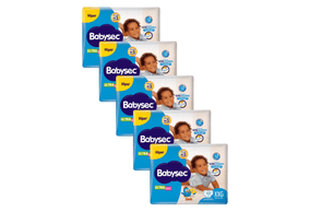 Kit 5 Fraldas Babysec Ultrasec Hiper Galinha Pintadinha XXG com 48 unidades
