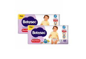Kit 2 Fraldas Babysec Shortinho Pants Galinha Pintadinha Premium M com 30 unidades