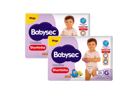 Kit 2 Fraldas Babysec Shortinho Pants Galinha Pintadinha Premium G com 24 unidades