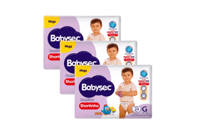 Kit 3 Fraldas Babysec Shortinho Pants Galinha Pintadinha Premium G com 24 unidades