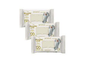 Kit 3 Toalhas Umedecidas Marigold Premium Sensitive com 120 unidades