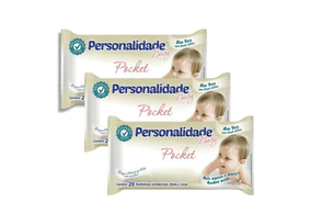 Kit 3 Toalhas Umedecidas Personalidade Baby com 20 unidades