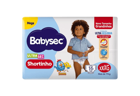 Fralda Babysec Ultrasec Shortinho Mega XXXG 16 Unidades