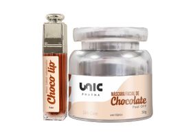 Kit Gloss Choco Lip 7ml mais Máscara facial de chocolate Peel Off 30g