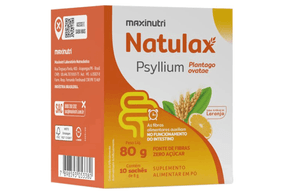 Natulax Psyllium Sabor Laranja 10 Sachês de 8g