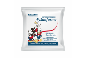 Compressa Esterilizada Mickey e Minnie Sanfarma 10 Unidades