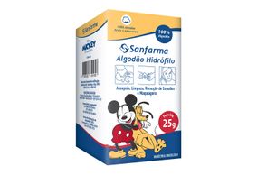 Algodão Hidrófilo Mickey Sanfarma 25g