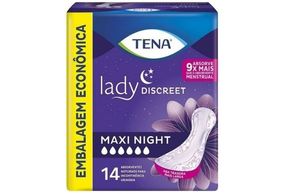 Absorvente Tena Lady Discreet Maxi Night pacote com 14 unidades