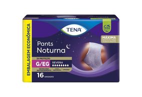 Roupa Íntima Descartável Tena Pants Noturna G/EG, pacote com 16 unidades