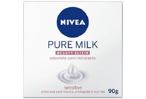 Sabonete Nivea Pure Milk Sensitive barra, 1 unidade com 90g