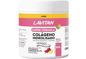 Colágeno Hidrolisado Verisol Lavitan hibisco e limão, pote com 300g