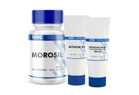 Morosil 500mg + Actigym 5% 50g + Protetor Solar FPS 60 com Densiskin 5% + EGF 1% - 30 caps