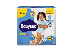 Fralda Babysec Ultrasec Hiper Galinha Pintadinha XXXG Com 42 unidades
