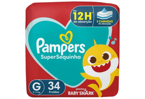 Fralda Pampers Supersec Mega G com 34 Unidades