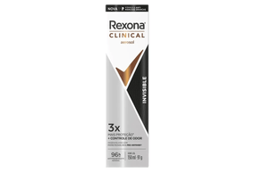 Desodorante Antitranspirante Aerosol Rexona Clinical Invisible 96h 150ml