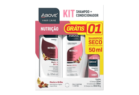Kit Above Nutrição Shampoo 325ml + Condicionador 200ml + Shampoo 50ml Grátis