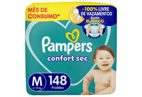 Fralda Pampers Confort Sec Jumbo M 148 unidades