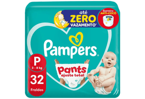 Fralda Pampers Pants Ajuste Total Mega P 32 Unidades