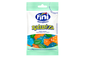 Balas de Gelatina Fini Zero Açúcares Natureza Laranja Tutti-frutti e Maçã Verde 35g