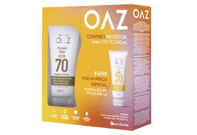 Kit Oaz Protetor Solar Corpo e Rosto Protege & Hidrata FPS 70 200mL + Protetor Solar FPS 30 200ml
