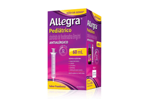 Allegra Pediátrico 6mg/mL Frasco com 60mL Sabor Framboesa com Seringa